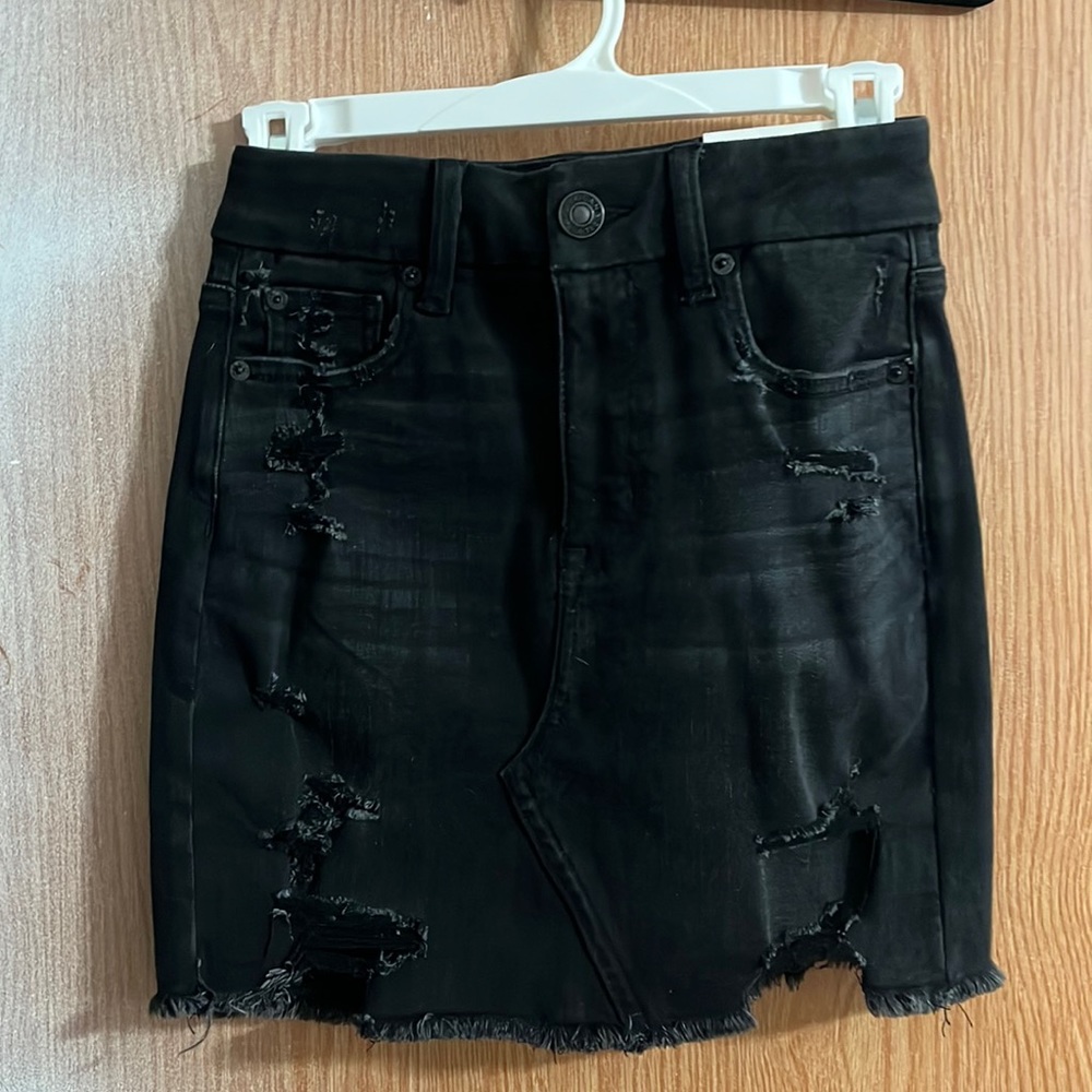 Black jean skirt
